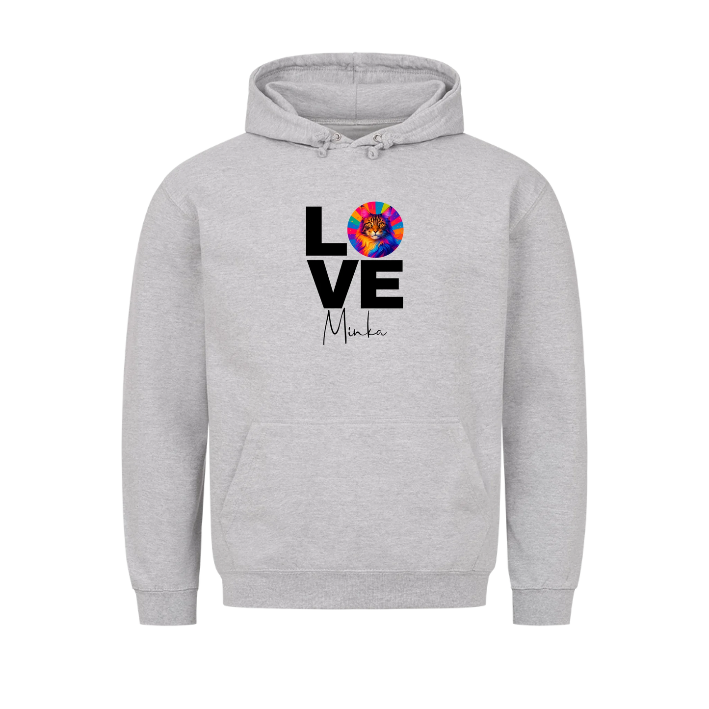 Personalisierter Katzen-Hoodie "Popart Love" copy