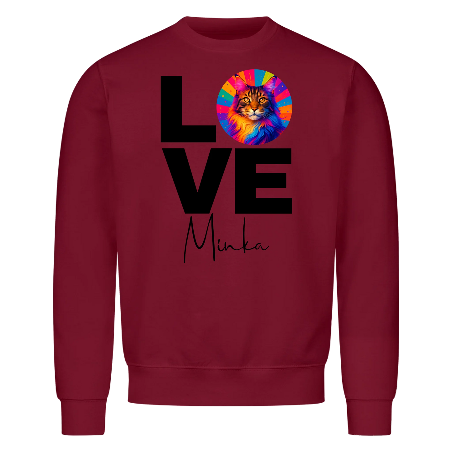 Personalisiertes Katzen-Sweatshirt "Popart Love"