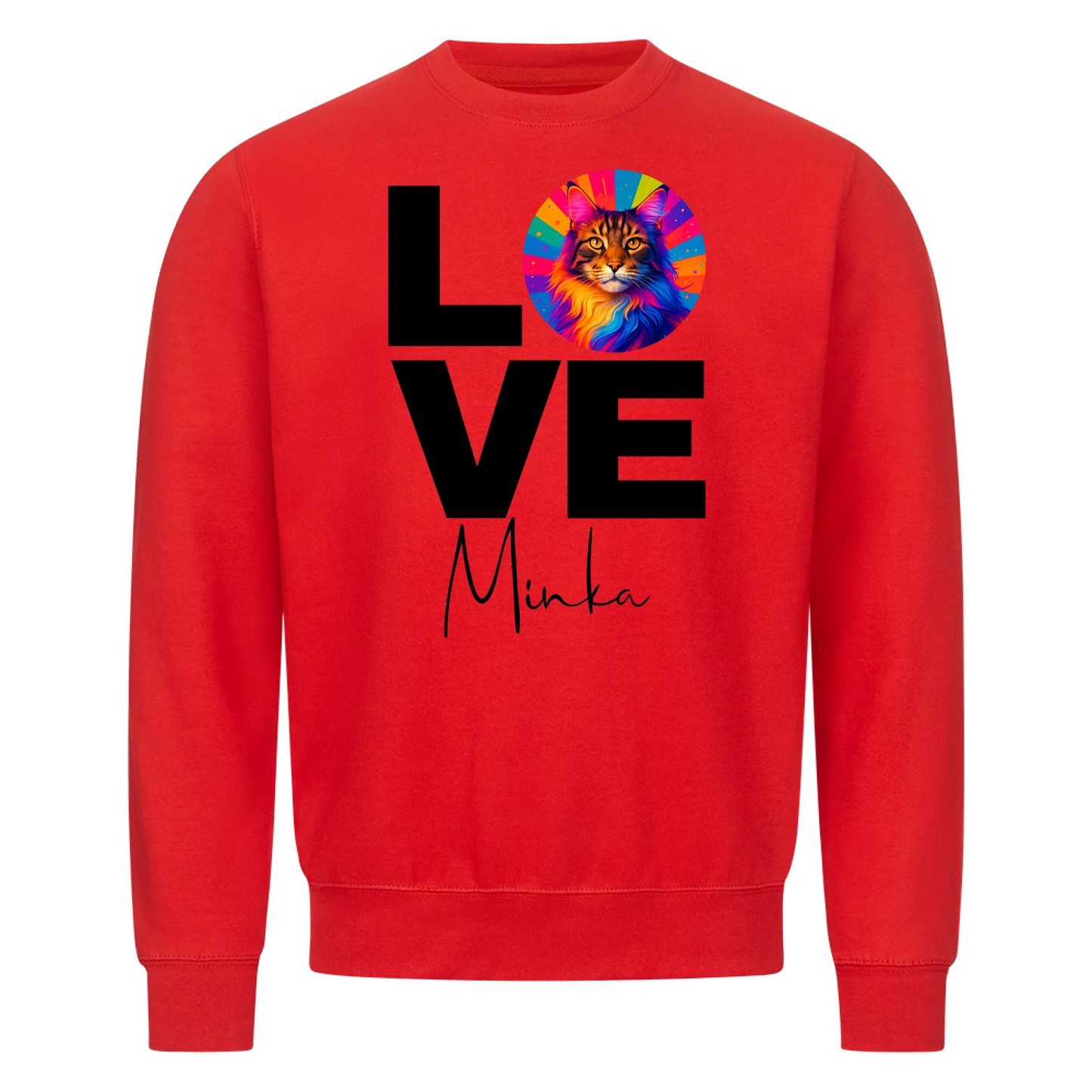 Personalisiertes Katzen-Sweatshirt "Popart Love"