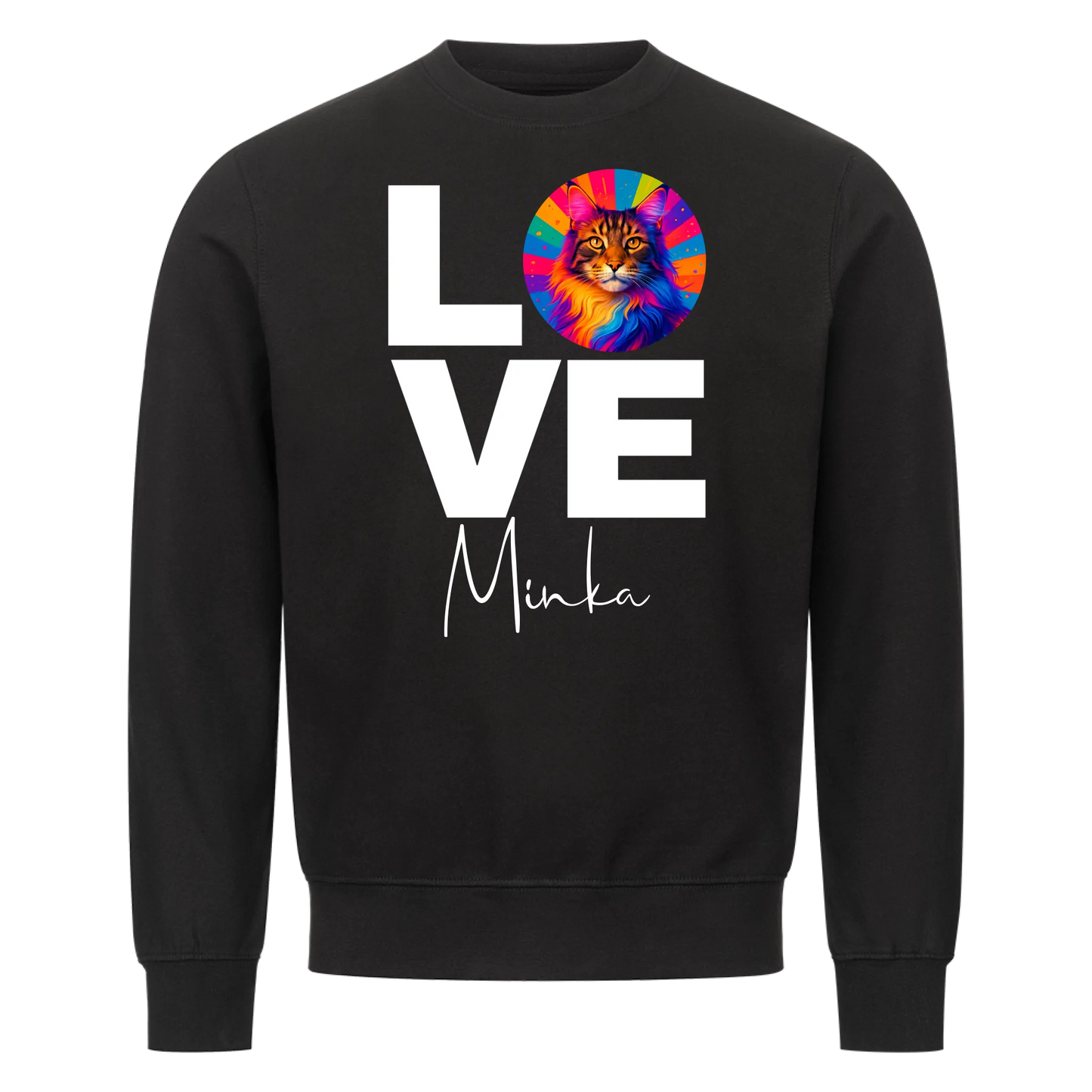 Personalisiertes Katzen-Sweatshirt "Popart Love"