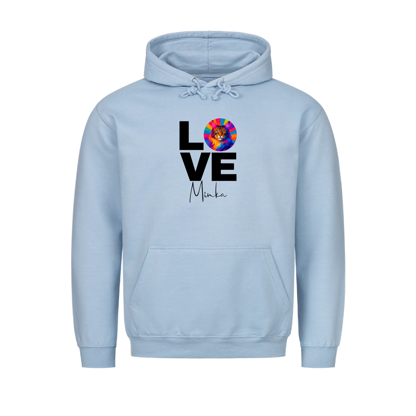 Personalisierter Katzen-Hoodie "Popart Love" copy