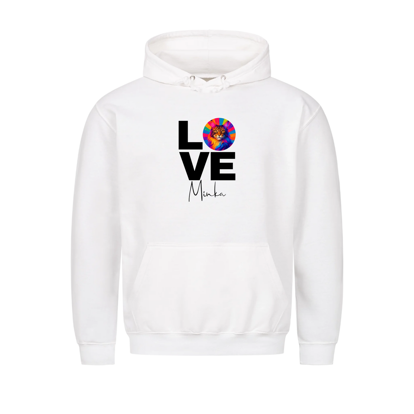 Personalisierter Katzen-Hoodie "Popart Love" copy
