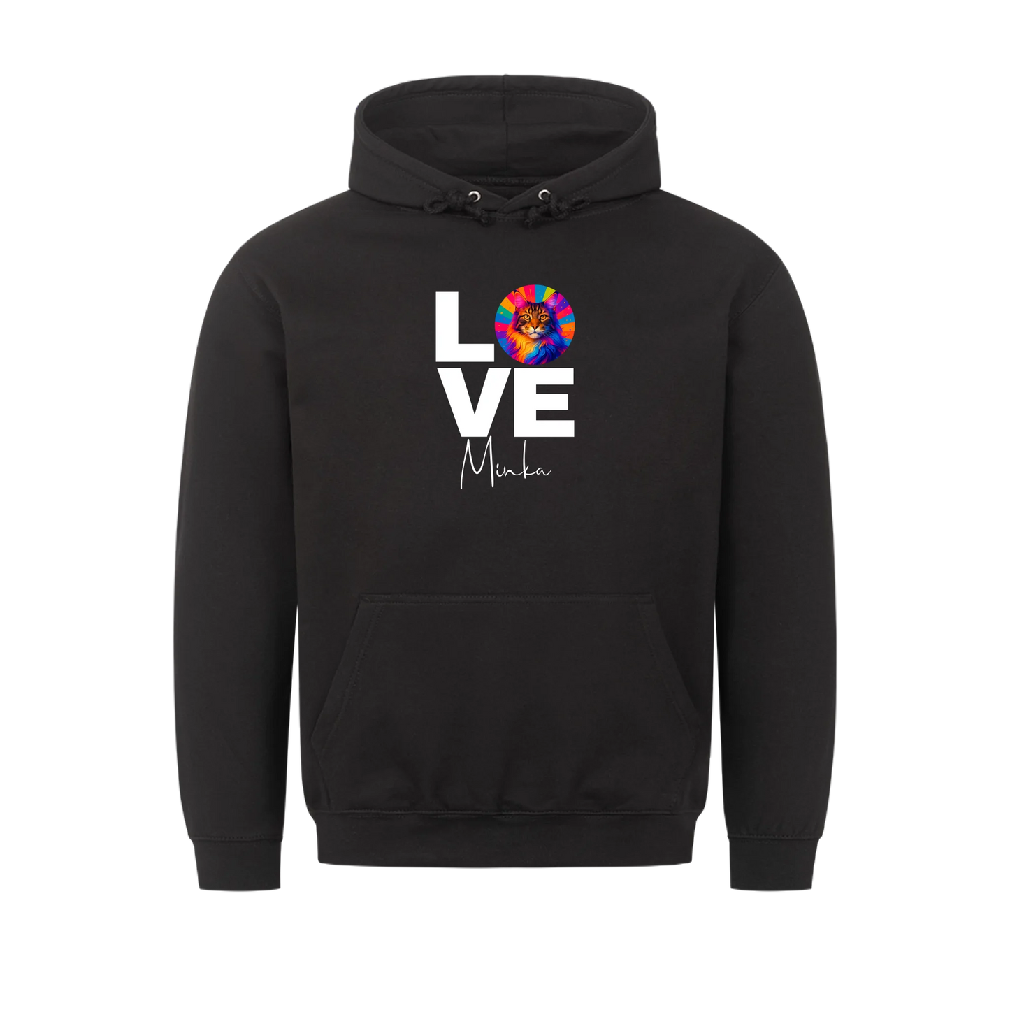 Personalisierter Katzen-Hoodie "Popart Love" copy