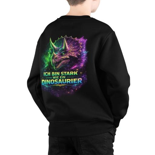 Kinder-Sweatshirt „Ich bin stark wie ein Dinosaurier“