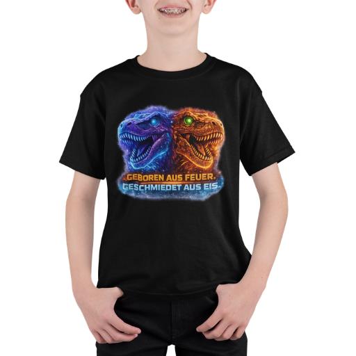 Kinder Shirt „Geboren aus Feuer. Geschmiedet aus Eis.“