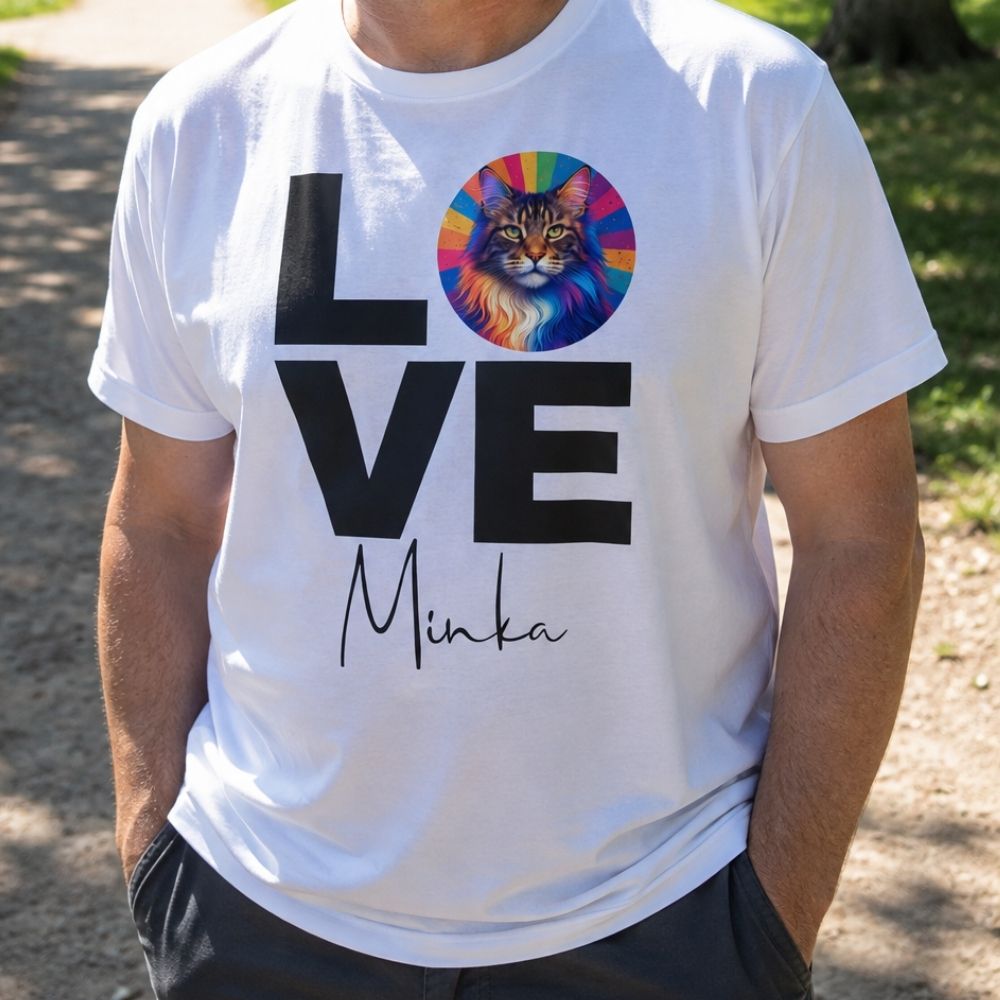 Personalisiertes Katzen-Shirt "Popart Love"